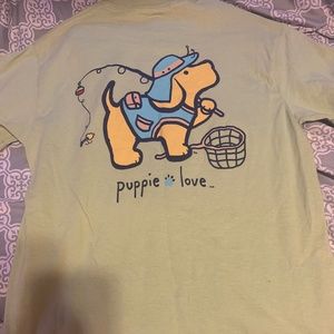 Small puppie love fishing t shirt